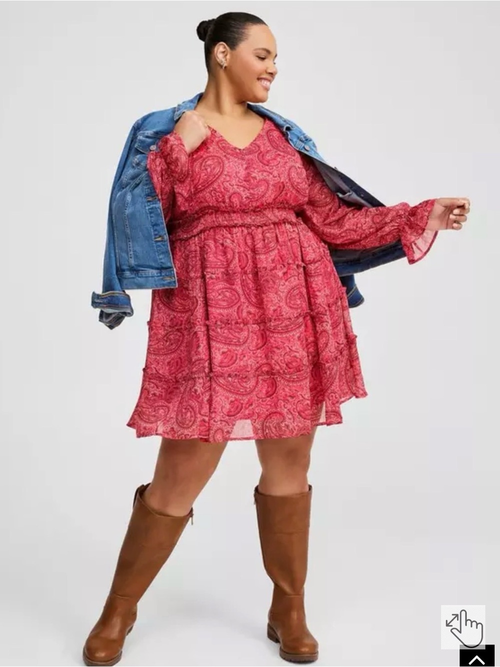 torrid Pink Paisley V-Neck Smocked Mini Dress
